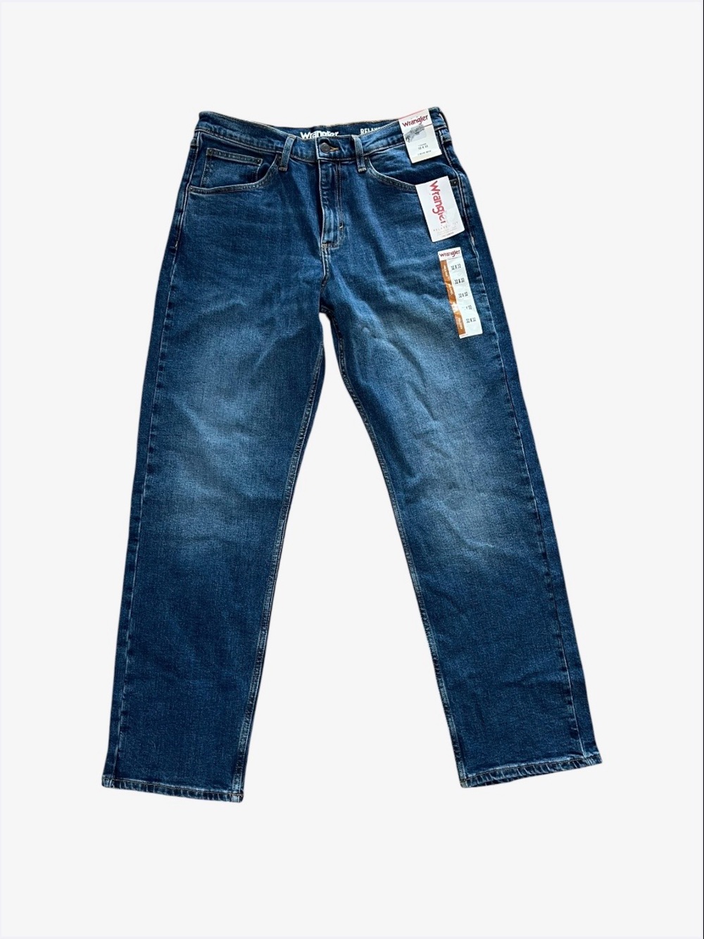NWT Wrangler Men’s Relaxed Fit Flex Jeans 32x32 Mid Denim